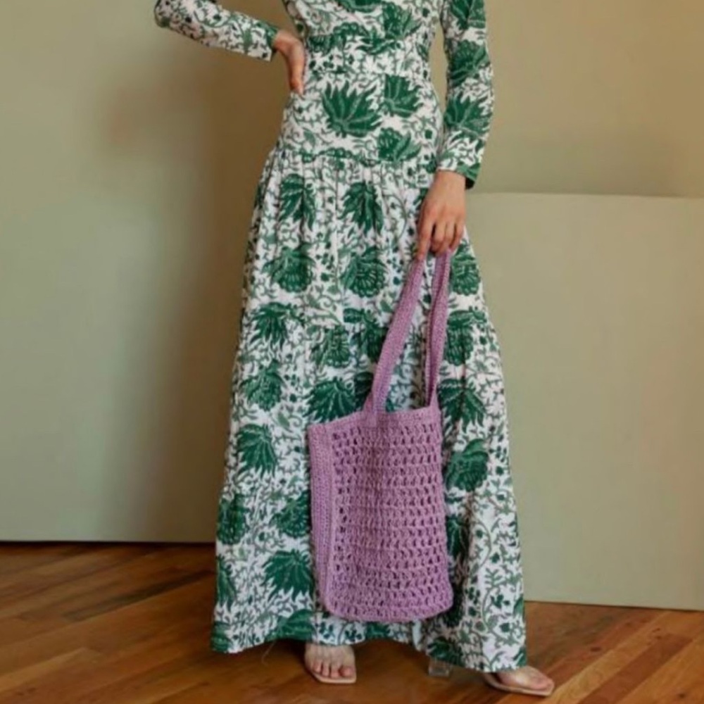 NWT Guadalupe Design Purple Woven Mali Bag Tote